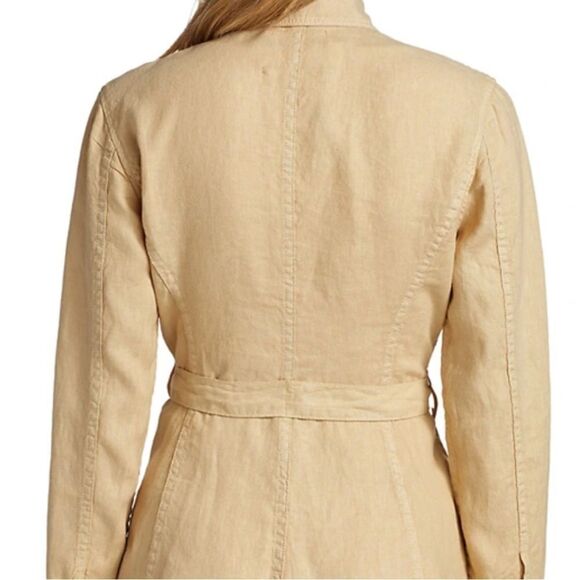 L’Agence Samantha Belted Linen Safari Jacket Coat in Sand Tan Sz L NWT $450 - Picture 3 of 9